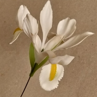 hvid gul plastik iris gammel kunstig blomst 1960'erne tysk  genbrug 